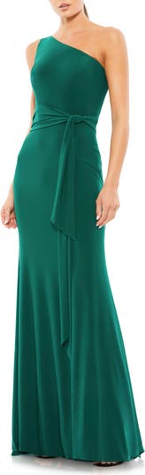 Mac Duggal One-Shoulder Jersey Sheath Gown | Nordstrom