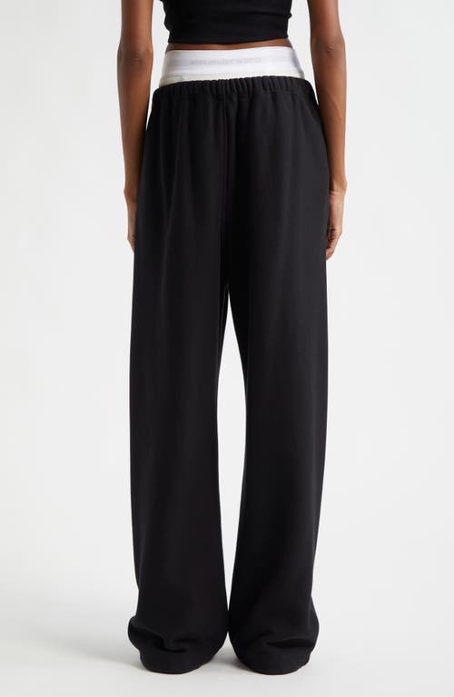 Alexander Wang High Waisted Pleated Pant With Logo Elastic Clothing In Faded Black