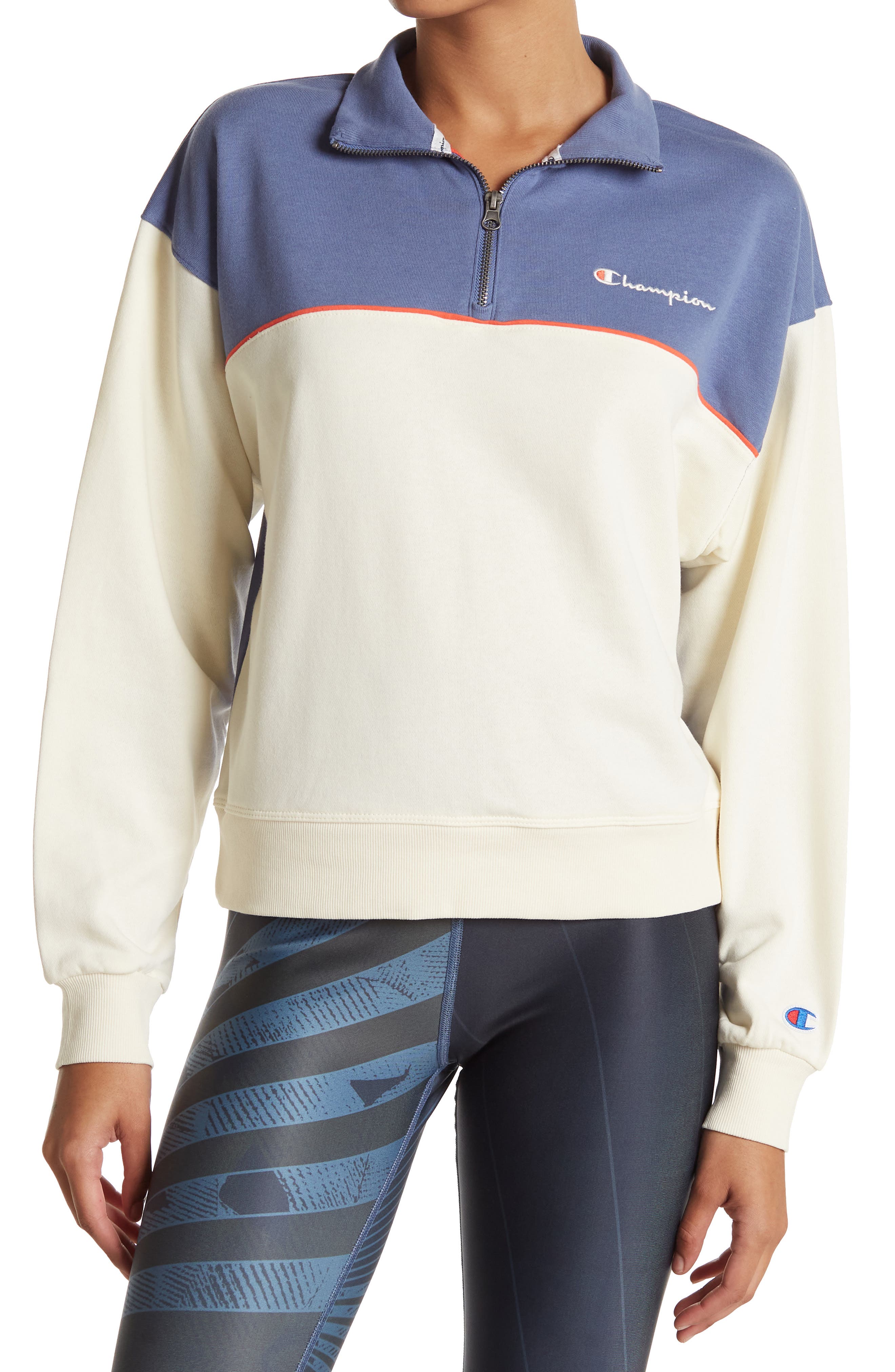 faux fur campus half zip pullover