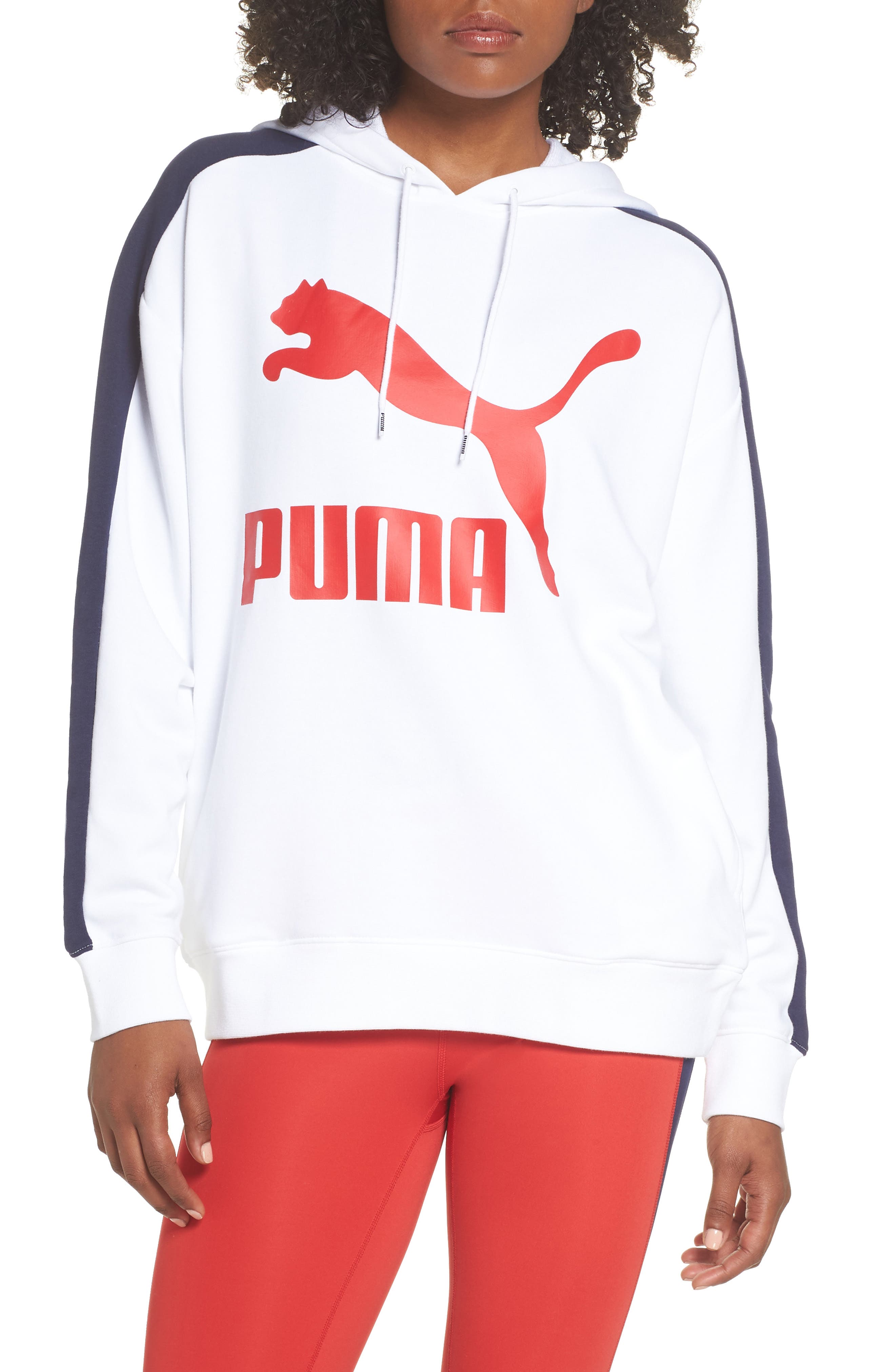 women's puma classics t7 logo hoodie