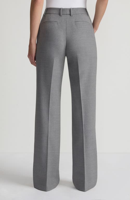 Lafayette 148 New York Gates Stretch Wool Straight Leg Pants In Nickel Melange
