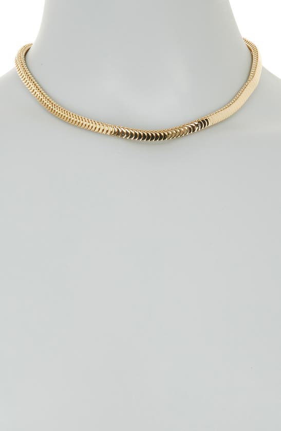 Shop Anne Klein Pecan Disc Chain Necklace In Gold