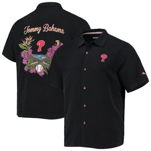 Tommy Bahama Cream New York Yankees Baseball Camp Button-up Shirt