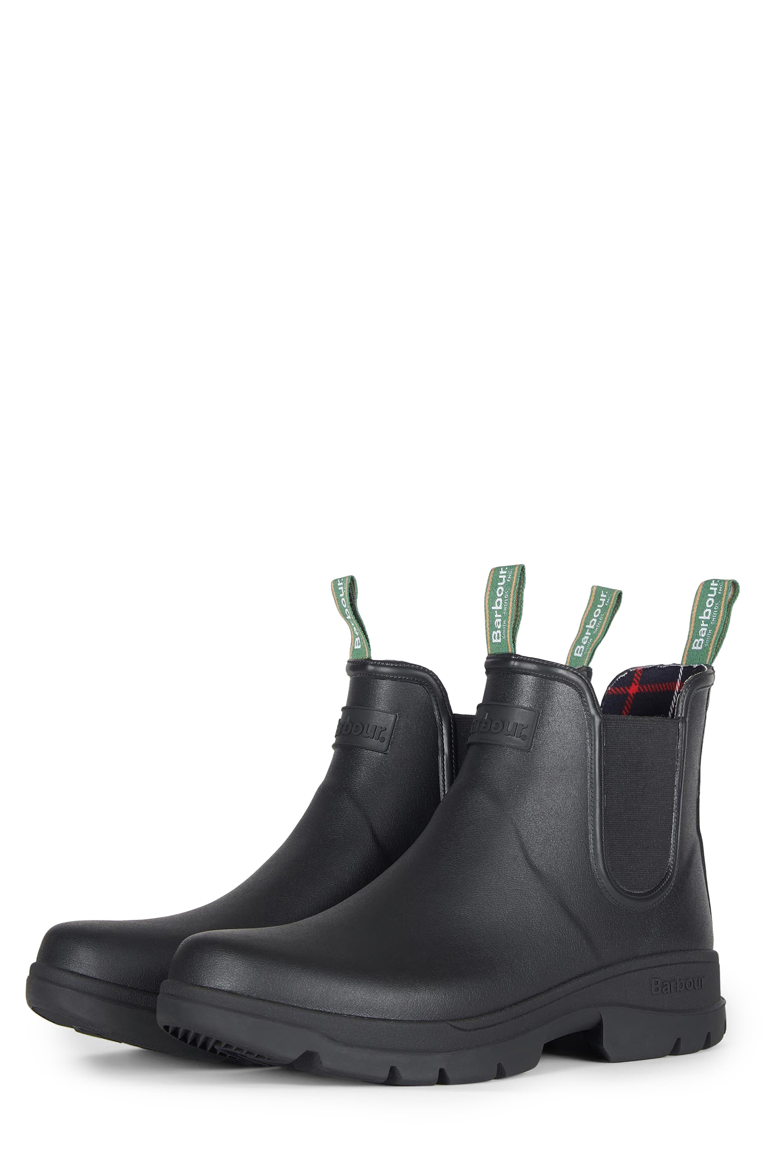 Barbour Fury Chelsea Rain Boot In Black 