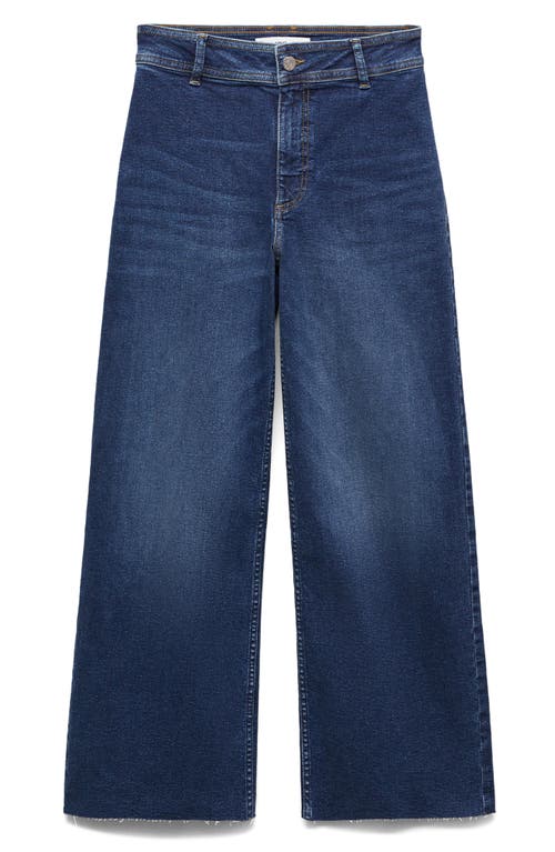 MANGO Wide Leg High Waist Jeans Dark Blue at Nordstrom,