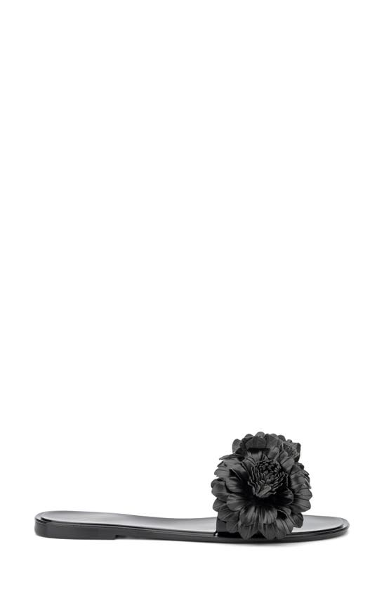 New York And Company Anella 3d Flower Slide Sandal In Black