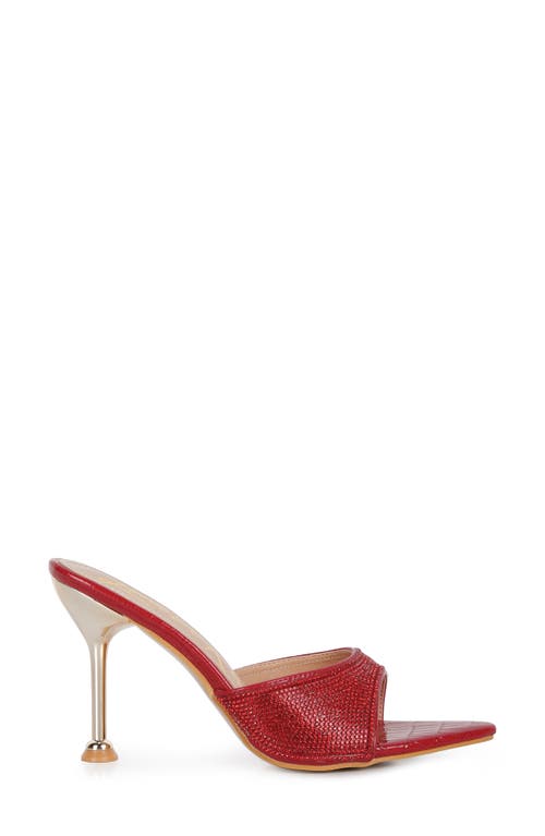 London Rag Sundai Diamante Ballroom Stiletto Sandals In Red