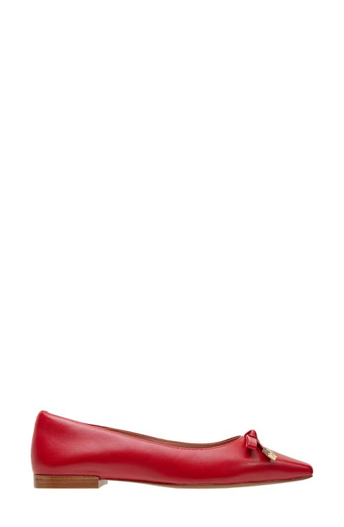 Linea Paolo Nicolis Pointed Toe Flat In Lipstick Red