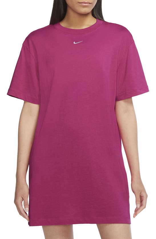 Nike Sportswear Essential T-shirt Dress In Active Pink/ White