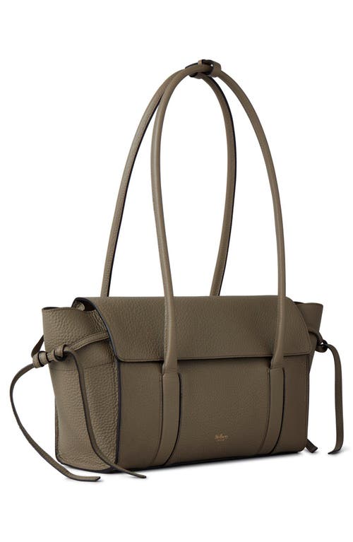 Shop Mulberry Small Soft Bayswater Leather Satchel In Linen Green