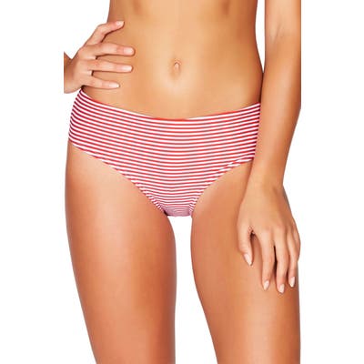 Sea Level Sorrento Stripe Bikini Bottoms, Red