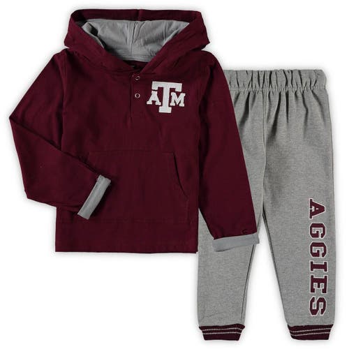 Toddler Colosseum Maroon/Heathered Gray Texas A & M Aggies Poppies Hoodie and Sweatpants Set