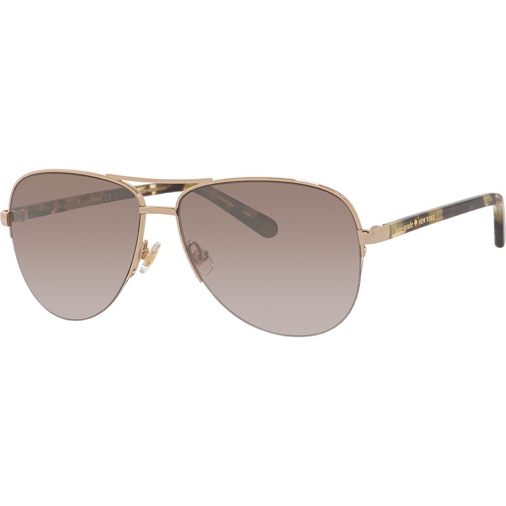 Kate Spade New York 57mm Bethannos Aviator Sunglasses In Gold
