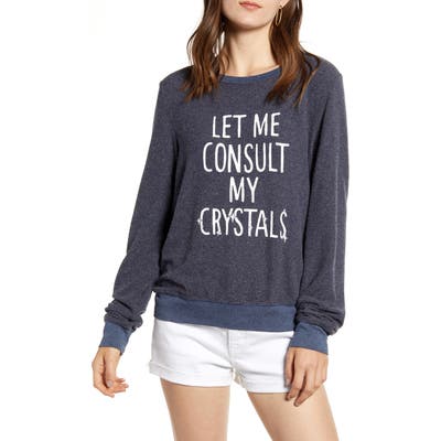 Wildfox Consult My Crystals Baggy Beach Pullover, Blue