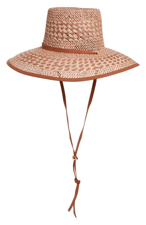 Lele Sadoughi Brielle Check Straw Hat in Soft Sunset