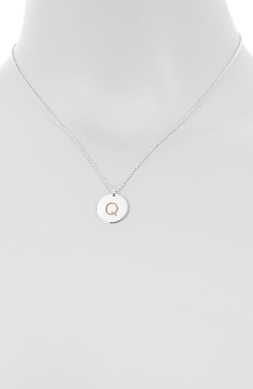 Meshmerise Initial Disc Pendant Necklace In White-q