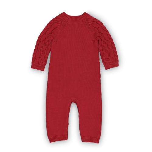 Shop Hope & Henry Baby Cable Knit Sweater Romper, Infant In Red