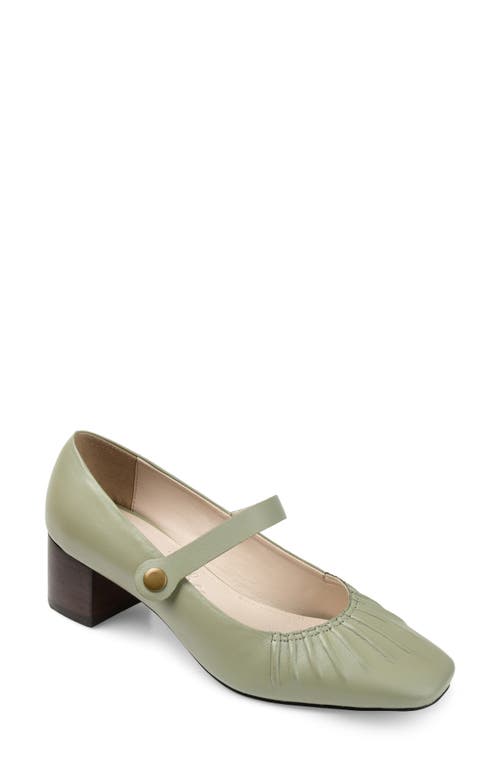 Ellsy Mary Jane Pump in Green Leather