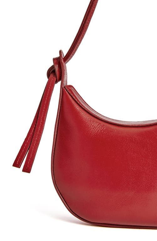 Shop Reformation Mini Rosetta Leather Shoulder Bag In Lipstick Leather