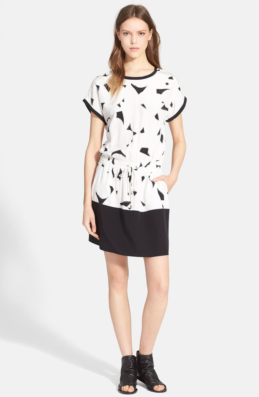 Vince Print Contrast Band Dress Nordstrom