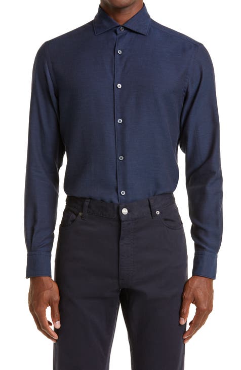 Cashco Cotton & Cashmere Button-Up Shirt