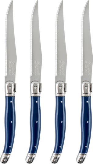 Laguiole steak knives, grey acrylic handles, dishwasher safe