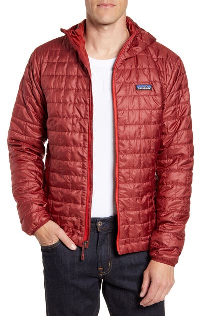 Patagonia Nano Puff Hooded Jacket In Oxide Red