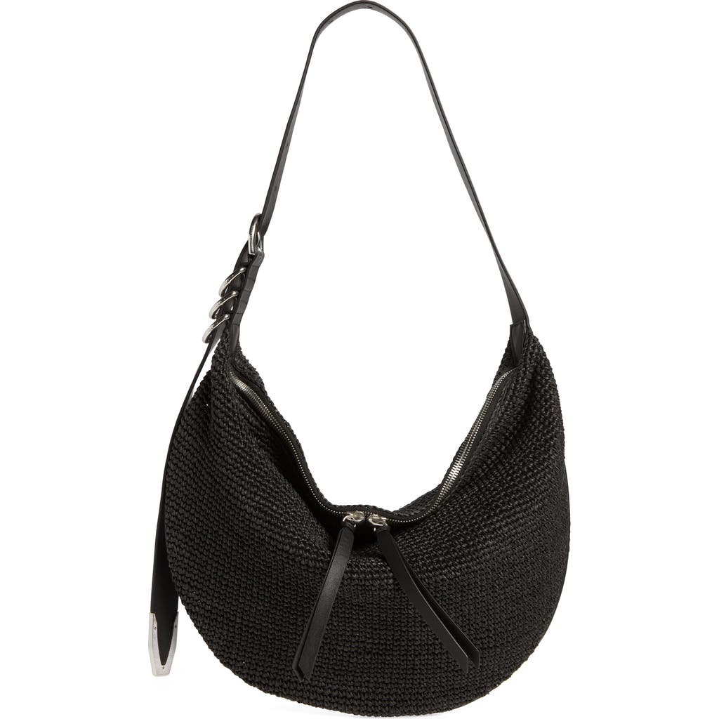 Rag & Bone Small Mercer Leather Hobo Bag In Black