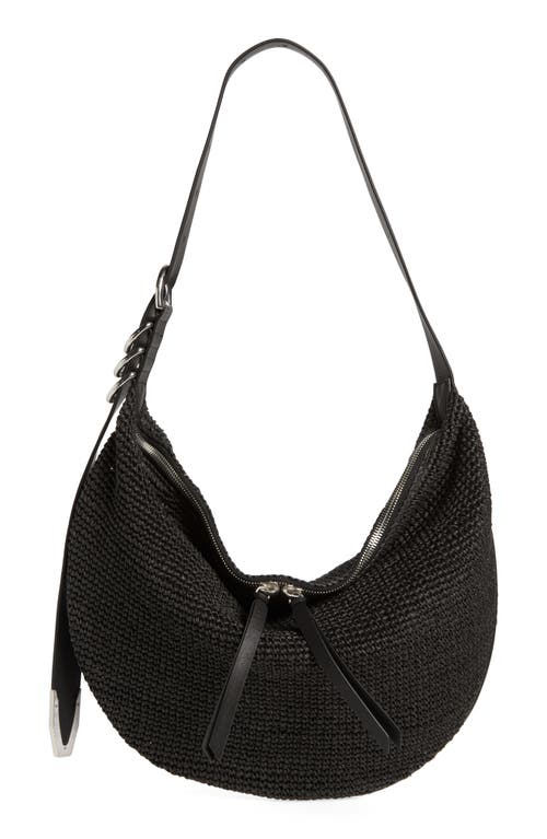 rag & bone Spire Straw Hobo Bag in Black at Nordstrom