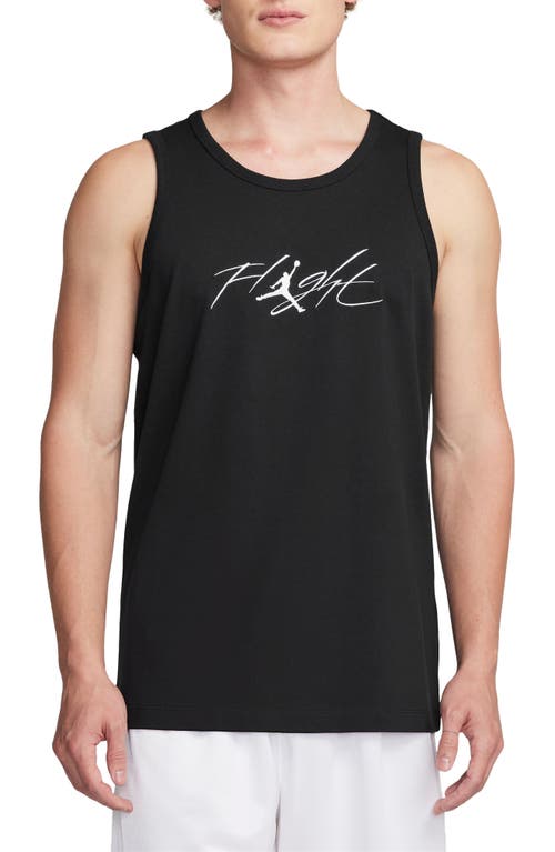 Shop Jordan Flight Essentials Graphic Tank In Black/white/white