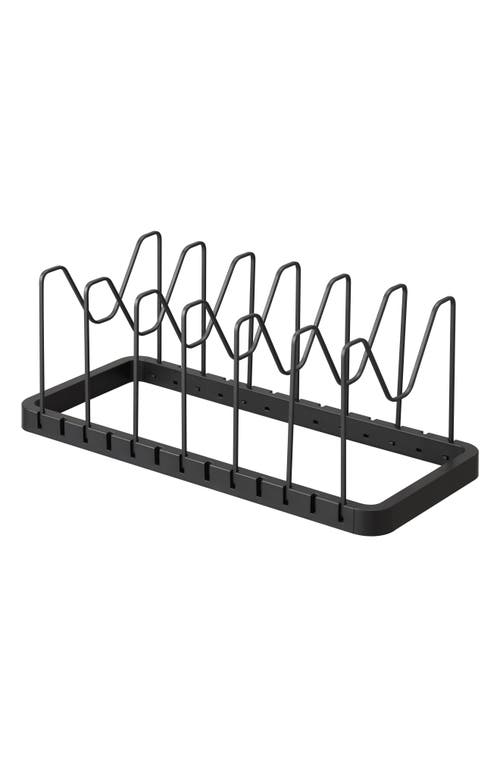 Yamazaki Adjustable Pot Lid Wire Organizer In Black