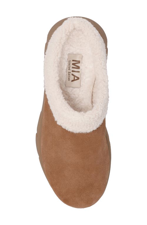 Shop Mia Limited Edition Aric Genuine Shearling Slipper In Tan/off White