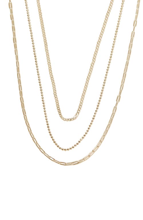 Shop Argento Vivo Sterling Silver Triple Layer Chain Necklace In Gold