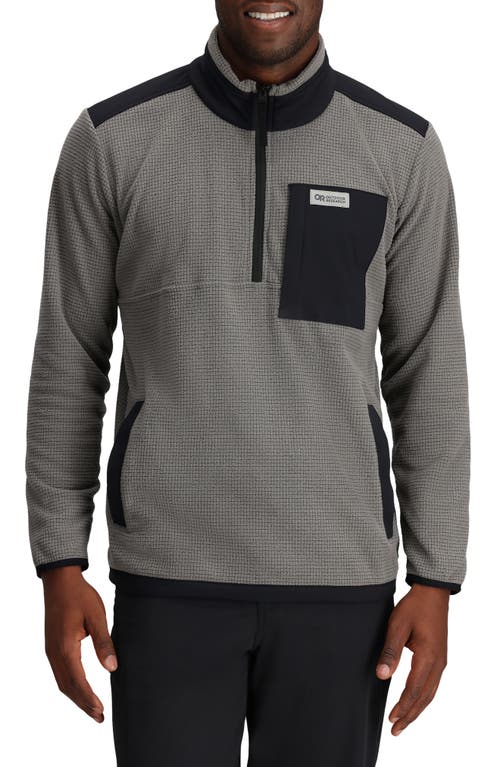 Trail Mix Colorblock Quarter Zip Pullover in Pewter
