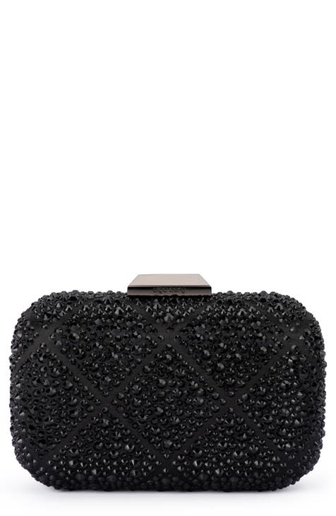 Black clutch purse with orders strap