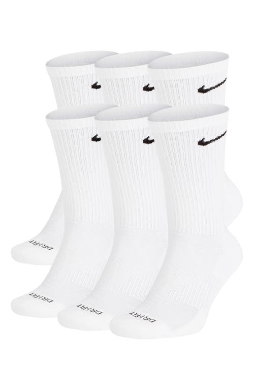 UPC 888408260963 product image for Nike Dry 6-Pack Everyday Plus Cushion Crew Training Socks in White/Black at Nord | upcitemdb.com