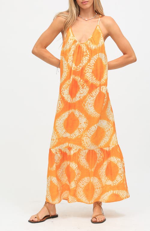 Electric & Rose Laney Tie Dye Maxi Dress Tangerine/Cloud at Nordstrom,