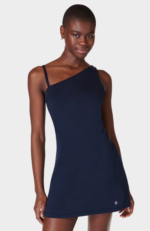 Shop Sweaty Betty All Round Asymmetric Sport Dress In Navy Blue