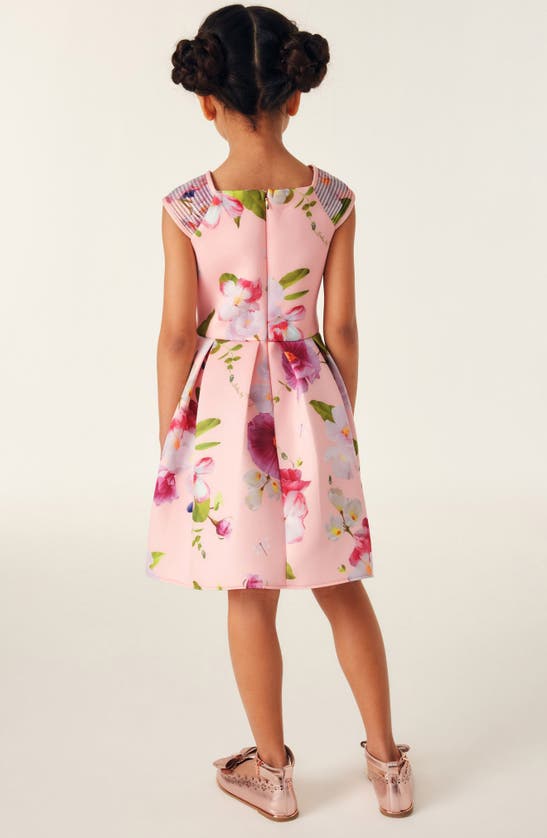 Shop Baker By Ted Baker Kids' Paper Floral Scuba Dress In Peach