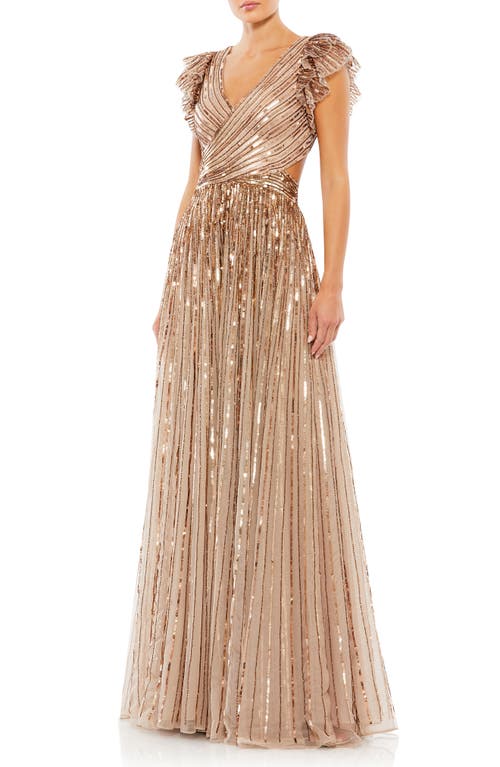 Mac Duggal Sequin Cutout Gown Copper at Nordstrom,
