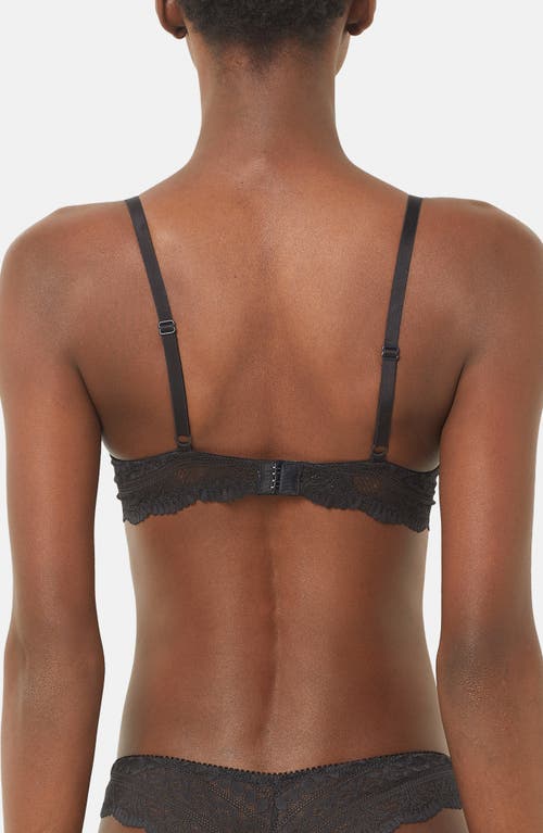 Shop Etam Idole Lace Underwire Balconette Bra In Black