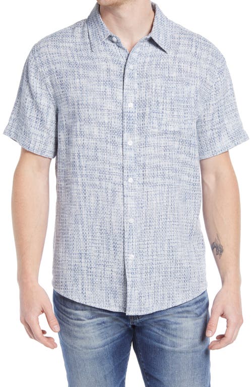 Freshwater Short Sleeve Button-Up Shirt in Blue Multi