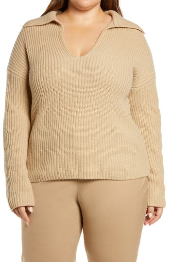 Vince Collared Wool & Cashmere Sweater In Fauna
