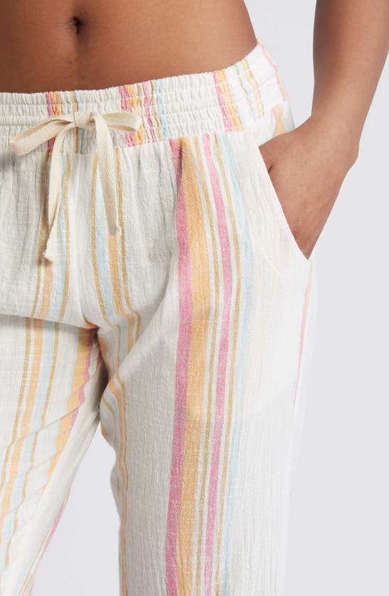 Rip Curl Classic Surf Stripe Cotton Pants In Bone