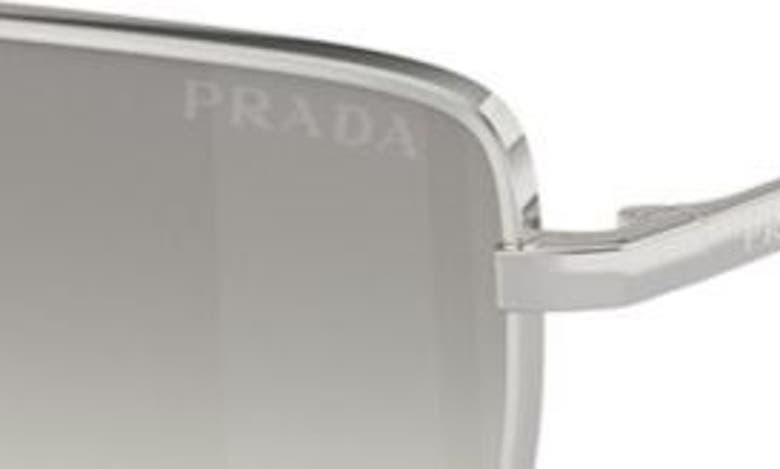 Shop Prada 59mm Rectangular Sunglasses In Silver