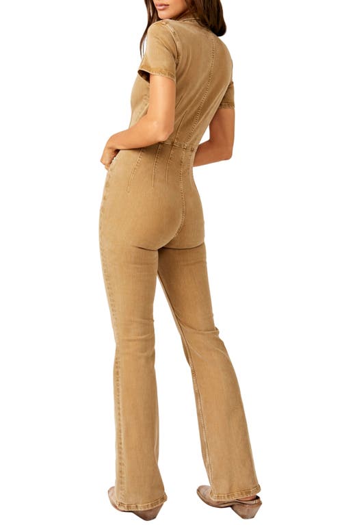 FREE PEOPLE FREE PEOPLE JAYDE DENIM FLARED JUMPSUIT