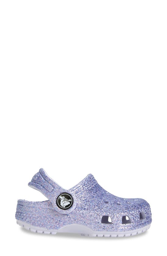 Shop Crocs Kids' Classic Glitter Clog In Frosted Glitter