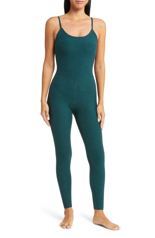 Uplevel Space Dye Midi Jumpsuit in Midnight Green Heather