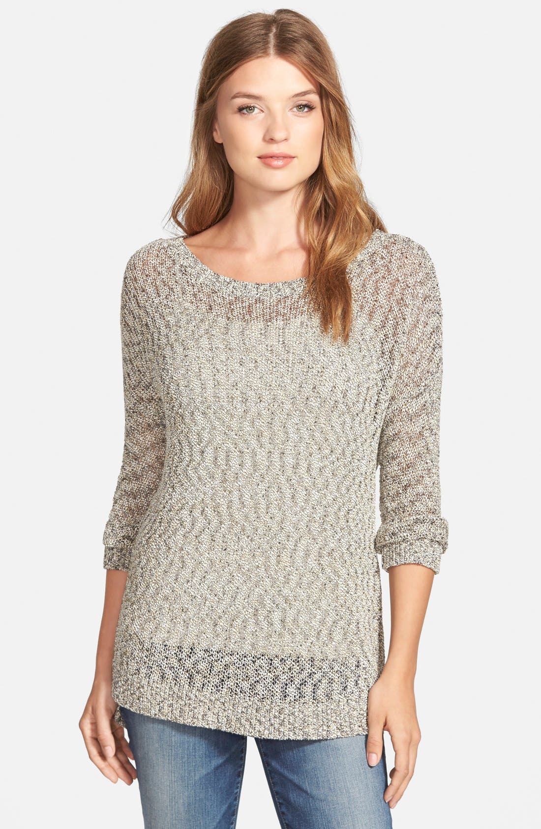 Lucky Brand Open Knit Marled Pullover Nordstrom