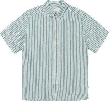 Les Deux Kris Short Sleeve Linen Button-down Shirt 